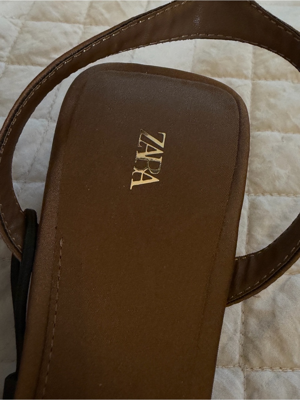Zara Brown Ankle-Strap Block Heel Sandals - Picture 5 of 7